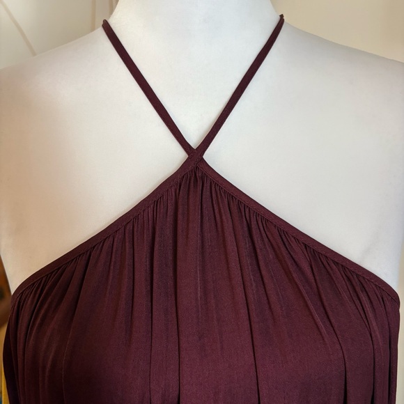 Banana Republic Burgundy and Yellow Midi Dress - Picture 5 of 12